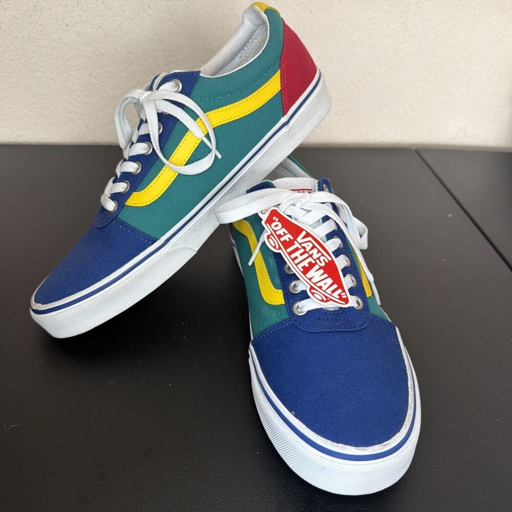 Vans Old Skool Shoes Mens 11 Womens 12.5 Blue Green Yellow New No Box